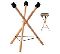 Foldable Handpan Stand Tripod, Portable Adjustable Stable Triangular Wooden Snare Stand, Non Slip Wood Snare Stand for Handpan Drum Steel Tongue Drum
