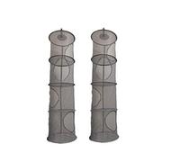 Foldable Hanging Basket Organize The Suspension of Storage Items, Mesh Hanging Storage with 4 Compartments, While neatly organizing Children's Toys and Stuffed Animals,43.5x12" 2 Pack (Gray)