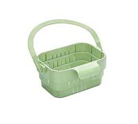 Foldable Hanging Kitchen Sink Drain Basket Collapsible Faucet-Hanging Sink Strainer Basket Space Saving Food Strainer & Faucet Storage Rack for Washing Fruits Vegetables (1 PCS Green)