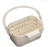 Foldable Hanging Sink Drain Basket, Telescopic Kitchen Colander with Flip Lid, Multi-use Strainer, Space-Saving Faucet Rack for Fruits, Veggies, Tableware & Food Waste Filter