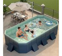 Foldable Hard Shell Swimming Pool, Portable Above Ground Pool with Quick Draina, Easy Setup Non-Inflatable Plastic Pool for Backyard Garden Adult Use