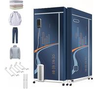 Foldable Heated Clothes Airer Dryer Rack 3-Tier Household Dryer,Warm Air Airer Drying Wardrobe, Digital Timer,Quick Dry for Apartments Laundry Dorm independence