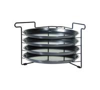 Foldable Heavy-Duty Oven Pizza Pan and Rack Set - Stable Holder | Pizza Pan and Rack with foldable heavy-duty stand, Oven Baking Set with stable holder design, Pastry Bread Tray and kitchen a