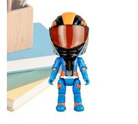 Foldable Helmet Figurine Toy, Hidden Motorcycle Rider Action Figure For Kid