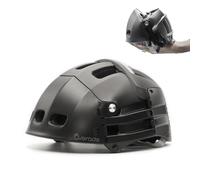 Foldable helmet Plixi Fit - for bike, e-scooter, onewheel, skateboard, e-bike - Meets CE standard, same protection as classic helmet - Volume divided by 3 when folded - colour Black - size S-M