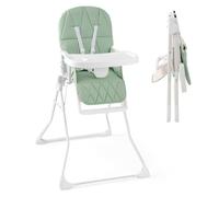 Foldable High Chair Easy Clean Compact Highchair With Tray Gymax Green One Size