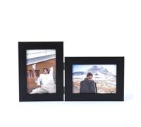 Foldable Hinged Double Photo Frame 6 Inch Wooden Picture Frames with Dual Hinge System for Vertical Horizontal Photos Wall Hanging(B)