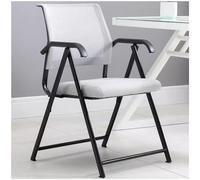 Foldable Home Office Desk Chair with Backrest - Gray Accent Armchair for Conference Training or Household Use - Simple Stylish and Space-Saving Design