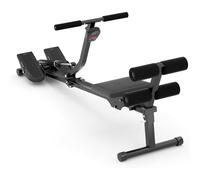 Foldable Hydraulic Rowing Machine with 12 Adjustable Resistance Levels and Backrest - Ideal for Full Body Cardio Workouts at Home