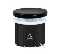 Foldable Ice Bath Bathtub 80 cm Large Inflatable Bathtub Adult Ice Bathing Barrel Freestanding Ice Tub Mobile Bathtub Ice Barrel for Outdoor Ice Bath Shower Spa Soaking Shower