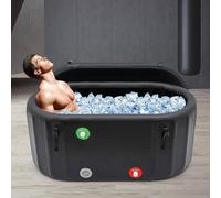 Foldable Ice Bath Tub for Adults with Cover, Inflatable Pump, and Adhesive Tape, Portable Insulated Tub for Cryotherapy, Suitable for Indoor and Outdoor Use
