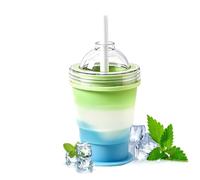 Foldable Ice Sphere Maker Bottle With Straw For Cold Drinks