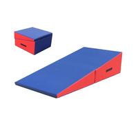 Foldable Incline Gymnastics Mat, Cheese Wedge Skill Shape, Tumbling Mat For Aerobic Exercise, Gymnastics Training, Cheerleading, And Obstacle Rac(Size:180×90×40cm(70.8×35.4×15.7in),Color:reddish blue)
