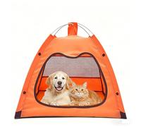 Foldable Indoor Cat House Tent - Portable Pop-Up Cat Shelter with Breathable Mesh Panels, Reversible Cushion & Washable Pad, Reinforced Hem for Durability, Easy to Set Up