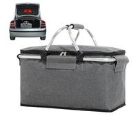 Foldable Insulated Cooler Bag - Light Carry Bag and Handle Large Picnic Basket for Outdoor Activities like Camping, Beach, BBQ and Travel