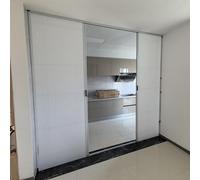 Foldable Interior Doors 62-80" - Double Concertina Sliding Doors for Kitchens Closets & Laundry Rooms - Easy Install with Upper/Lower Track Design