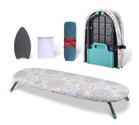 Foldable Ironing Board, Table Top Ironing Board with Iron Rest & Ironing Mat, Compact Steam Iron Table with 2 Covers, Non-Slip Folding Legs, Lightweight, Space Saving for Home Travel Use, 82x32cm