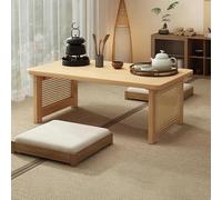 Foldable Japanese Bamboo Low Coffee TablePortable Wooden Folding Desk for Floor Sitting No Assembly Required Ideal for Living Room & Dining Room Tea Time (100 * 48 * 35CM/39.4 * 18.9 * 13.8IN)