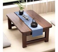 Foldable Japanese Chabudai Table for Small Spaces - Walnut Color, 80x40x35cm - Versatile Floor Desk for Living Room, Dining, and Decor - Space-Saving Design