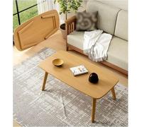 Foldable Japanese Coffee Table Minimalist Portable Side Table with NonSlip Pads Sturdy Wooden Tea Desk Assembly Low Table (Natural 120x60x50cm)