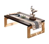 Foldable Japanese Coffee Table - Portable Solid Wood Low Table for Floor Sitting Dining & Tea Compact Altar Table (27.5" x 17.7" x 11.8")
