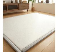 Foldable Japanese Floor Mattress with Cushioned Foam Core & Non-Slip Bottom, Portable Picnic Camping Mat & Home Area Rug,Indoor Outdoor Cooling Mat(White,100 * 200cm)