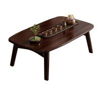 Foldable Japanese Floor Table - Bamboo Coffee Table, Low Style Furniture for Sitting on the Floor, 31.5" L x 15.7" W x 10.2" H, Walnut Finish