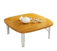 Foldable Japanese Floor Table - Wooden Low Coffee Table for Dining, Square Table, Space-Saving Design for Sitting on the Floor, Ideal for Small Spaces