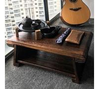 Foldable Japanese Floor Tea Table - Low Solid Wood Table for Sitting on the Floor - Space-Saving Multi-Functional Zen Coffee Table (S: 50cm)
