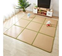 Foldable Japanese Rattan Mat 120x240cm - Breathable Eco-Friendly Futon with Storage Bag for Living Room, Bedroom, Playroom - 8 Pieces Comfortable Design
