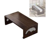 Foldable Japanese Table for Floor Sitting Dining Bamboo, Chinese Carving, Thickened Laminate, no Installation Required, for the Floating Window Tatami Tea Room ( Color : Walnut color , Size : 80*48*30