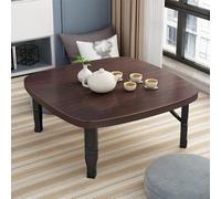 Foldable Japanese Wooden Coffee Table Portable Low Dining Table for Floor Use Small Picnic Table for Living Room & Outdoor (60x35cm/24x14inch) - Space-Saving Design