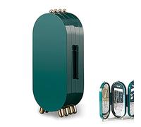 Foldable Jewelery Stand, Jewelery Display Stand, Earring Jewellery Holder, 4 Tier Display, 151 Hanging Holes, 21 Necklace Grooves, with Mirror, for Earrings, Ear Studs, Thin Necklace (Dark Green)