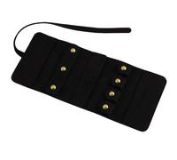 Foldable Jewelry Storage Roll, Jewelry Storage Roll Bag Multicolor Portable Microfiber Soft Foldable Travel Case(Black)