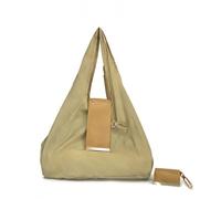 Foldable Keychain Tote Bag with Premium Leather Pouch Expandable Reusable Grocery Shopping Bag Large Capacity Lightweight Portable Handbag for Travel Daily Use