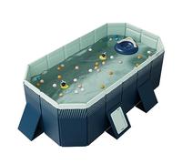 Foldable Kiddie Swimming Pool,PVC Portable Dog Paddling Pool Large Kiddie Pool For Medium Large Dogs (Color : Blue, Size : 2.1m)