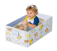 Foldable Kids Bathtub, Stable Support Frame, 84x43x34cm, Collapsi-ble Bathing Basin, Portable Tub with Drain Plug, Easy Storage Solution, for Indoor Bathroom Shower Travel Outdoor