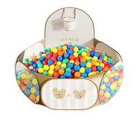 Foldable Kids Play Tent Ball Pit - Soft Fabric Enclosed Playpen Structure, Sturdy Lightweight Frame Design, Easy Assemble Storage Friendly System, Ventilated Mesh Panels for Safety Visibility | Indoor