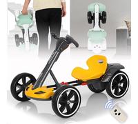 Foldable Kids Ride On Car with Adjustable Seat, Music & Lights, Drift Go Kart, Anti-Collision Design, Remote Control, 5 Mph Speed