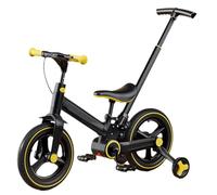 Foldable Kids Tricycle with Training Wheels and Adjustable Features, Detachable Push Rod for Easy Transition, Ideal for Toddler Learning and Outdoor Fun