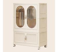 Foldable Kids Wardrobe with Transparent Doors, Rolling Wheels & Hanging Rod - Space-Saving Closet for Children's Bedroom & Playroom Sto Solut