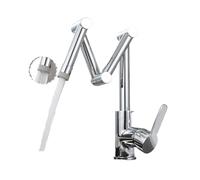 Foldable Kitchen Faucet Brass Brushed Nickel Kitchen Faucet with Foldable Design and 2 Functions for Cold and Hot Water Sink Mixer(2 Function Chrome,G1/2in)