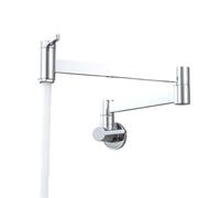 Foldable Kitchen Faucet Brass Kitchen Faucet Pot Filler 360 Rotatable Folding Lengthened with Double Joint Swing Arms Cold Only(Chrome)