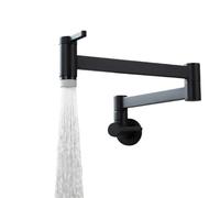 Foldable Kitchen Faucet Brass Kitchen Faucet Pot Filler 360 Rotatable Folding Lengthened with Double Joint Swing Arms Cold Only(2 Function Biack)