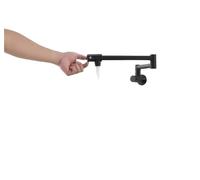 Foldable Kitchen Faucet Pot Filler Tap Wall Mounted Foldable Kitchen Faucet Single Cold Hole Sink Rotate Folding Spout Brass(Color 1)