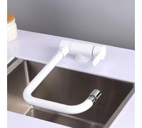 Foldable Kitchen Faucet Under Window, 360° Swivel, 2 M, Stainless Steel, White Kitchen Mixer Tap, Space-Saving Design for Modern Home
