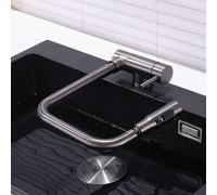 Foldable Kitchen Faucet Under Window, inless Steel, 360° Rotatable, 3 M, Pull-Down Kitchen Sink Tap - Gray, Space-Saving Design, Modern SLE
