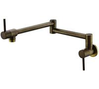 Foldable Kitchen Faucet Wall Mounted, Brass Universal Double Handle Cold Water Telescopic, Mixer Kitchen Faucets Sink Faucets-Golden,Antiquit?t