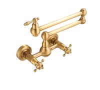 Foldable Kitchen Sink Faucet - Swing Arm Double Joint Spout, 2 Handle Multicolor Wall-Mounted Design for Space-Saving, Easy Installat, Kitchen Upgrade