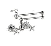 Foldable Kitchen Sink Tap - Wall Mount Faucet with Swing Arm, Double Joint Spout, 2 Handles, Space-Saving Design, Multicolor (Color 1) - Ideal for Modern Kitchens